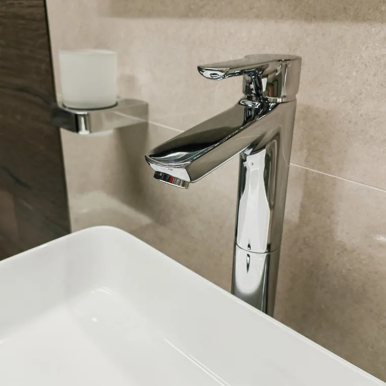 Chrome Bathroom Faucet with Pop-Up Drain